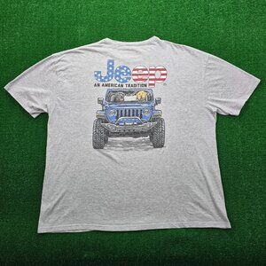 Jeep Tshirt Mens 3XL Gray Short Sleeve American Tradition Labrador Dogs Outdoors